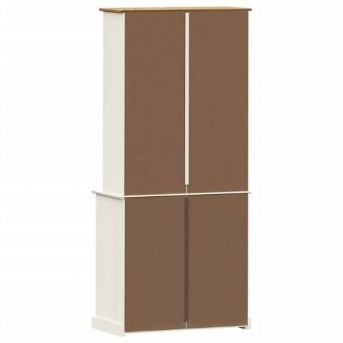 Visoka komoda VIGO bijela 80 x 40 x 176 cm od masivne borovine - Bijela 1 s 4 ladice Cijena