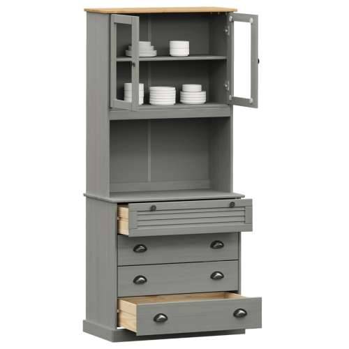 Visoka komoda VIGO siva 80 x 40 x 176 cm od masivne borovine - Siva 1 s 4 ladice Cijena