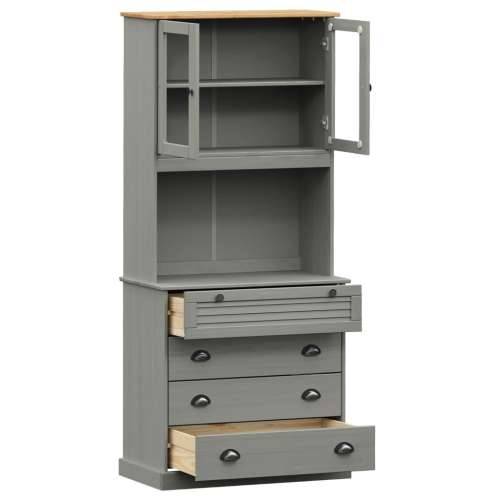 Visoka komoda VIGO siva 80 x 40 x 176 cm od masivne borovine - Siva 1 s 4 ladice Cijena