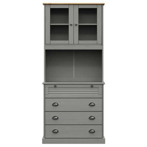 Visoka komoda VIGO siva 80 x 40 x 176 cm od masivne borovine - Siva 1 s 4 ladice Cijena