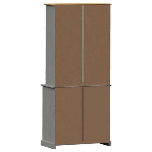 Visoka komoda VIGO siva 80 x 40 x 176 cm od masivne borovine - Siva 1 s 4 ladice Cijena