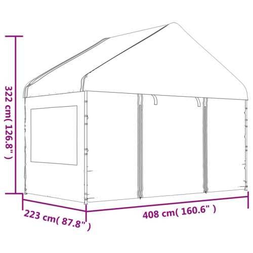 Sjenica s krovom bijela 11,15 x 4,08 x 3,22 m polietilen Cijena