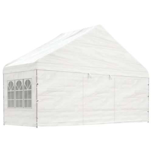 Sjenica s krovom bijela 4,46 x 5,88 x 3,75 m polietilen - 4.46 x 5.88 x 3.75 m Cijena