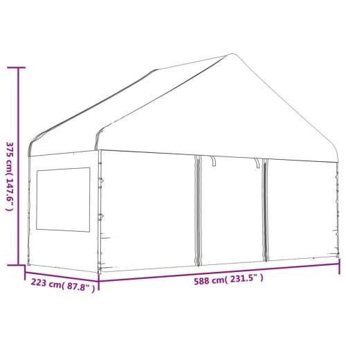 Sjenica s krovom bijela 8,92 x 5,88 x 3,75 m polietilen - 8.92 x 5.88 x 3.75 m Cijena