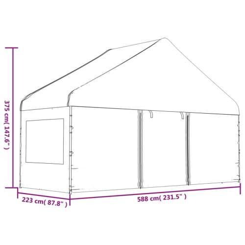 Sjenica s krovom bijela 8,92 x 5,88 x 3,75 m polietilen Cijena