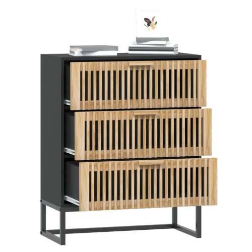 Komoda crna 60 x 30 x 75 cm od konstruiranog drva - Crna 1 Cijena