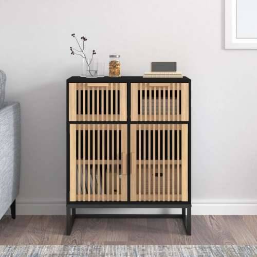 Komoda crna 60 x 30 x 75 cm od konstruiranog drva - Crna 1 Cijena