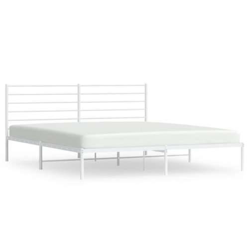 Metalni okvir za krevet s uzglavljem bijeli 200x200 cm Cijena