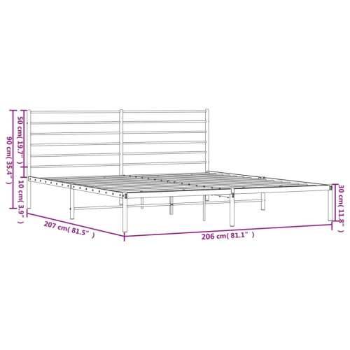 Metalni okvir za krevet s uzglavljem bijeli 200x200 cm Cijena