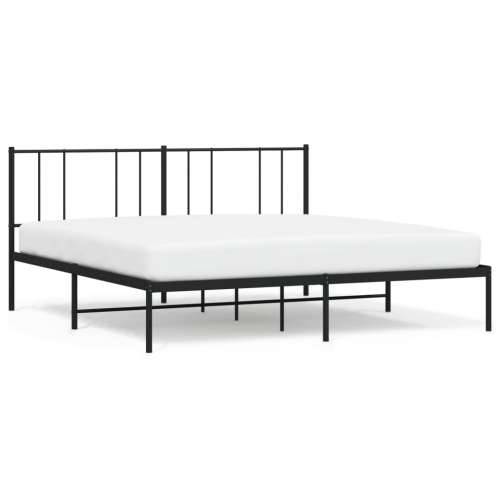 Metalni okvir za krevet s uzglavljem crni 200x200 cm - Crna 200 x 200 cm s uzglavljem Cijena