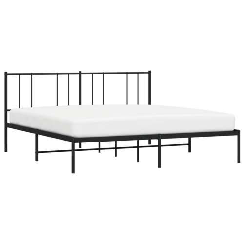 Metalni okvir za krevet s uzglavljem crni 200x200 cm - Crna 200 x 200 cm s uzglavljem Cijena