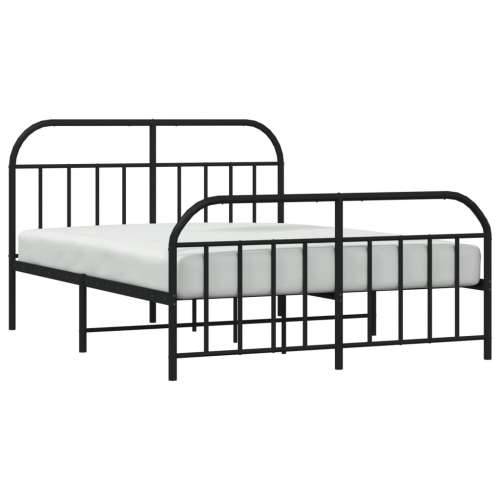 Metalni okvir kreveta uzglavlje i podnožje crni 150x200 cm - Crna 150 x 200 cm s uzglavljem i podnožjem Cijena
