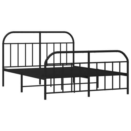 Metalni okvir kreveta uzglavlje i podnožje crni 150x200 cm - Crna 150 x 200 cm s uzglavljem i podnožjem Cijena