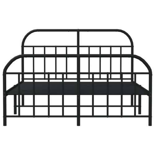 Metalni okvir kreveta uzglavlje i podnožje crni 150x200 cm - Crna 150 x 200 cm s uzglavljem i podnožjem Cijena