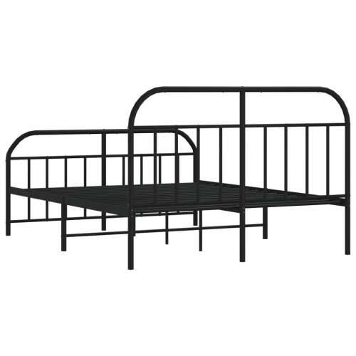 Metalni okvir kreveta uzglavlje i podnožje crni 150x200 cm - Crna 150 x 200 cm s uzglavljem i podnožjem Cijena