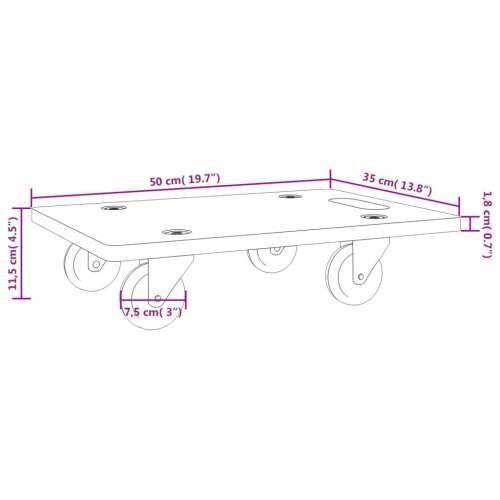 Transportne platforme s kotačima 2 kom pravokutne 50x35x11,5 cm Cijena