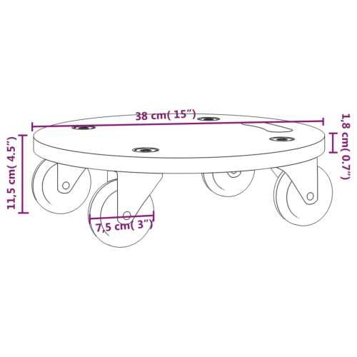 Transportne platforme s kotačima 2 kom okrugle Ø 38 x 11,5 cm Cijena