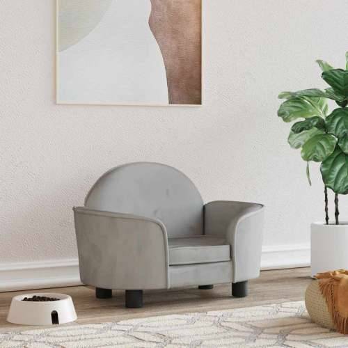 Krevet za pse svjetlosivi 66 x 40 x 45 cm baršunasti - Svjetlosiva Cijena