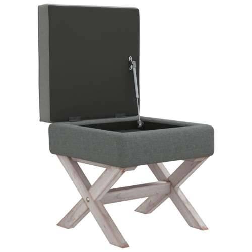 Tabure za pohranu tamnosivi 45 x 45 x 49 cm od tkanine - Siva 45 x 45 x 49 cm Cijena