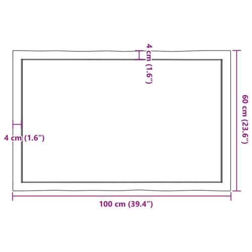 Stolna ploča 100x60x(2-6) cm od hrastovine sa živim rubom - Prirodna 100 x 60 x 6 cm 1 Cijena