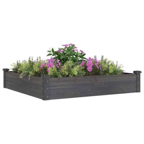 Povišena gredica - Vrtna gredica s oblogom siva 120x120x25 cm od jelovine - Siva 120 x 120 x 25 cm 1 Cijena