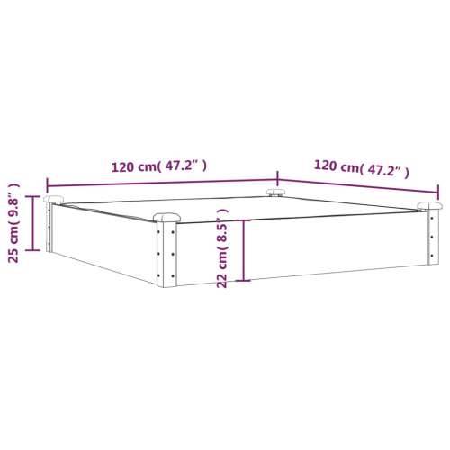 Povišena gredica - Vrtna gredica s oblogom siva 120x120x25 cm od jelovine - Siva 120 x 120 x 25 cm 1 Cijena