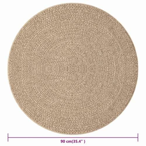 Tepih ZIZUR 90 cm s izgledom jute unutarnji i vanjski - Smeđa Ø 90 cm Okruglo Cijena