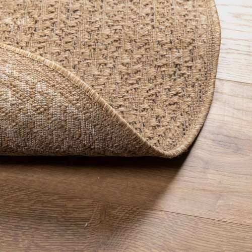 Tepih ZIZUR 90 cm s izgledom jute unutarnji i vanjski - Smeđa Ø 90 cm Okruglo Cijena