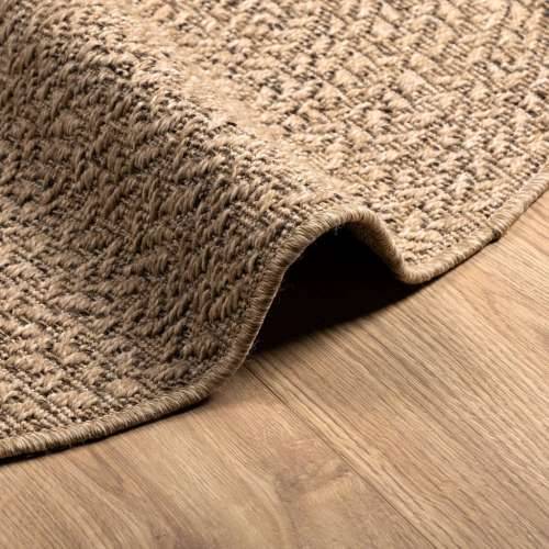 Tepih ZIZUR 120 cm s izgledom jute unutarnji i vanjski - Smeđa Ø 120 cm Okruglo Cijena