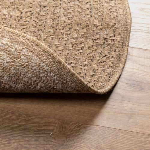 Tepih ZIZUR 120 cm s izgledom jute unutarnji i vanjski - Smeđa Ø 120 cm Okruglo Cijena