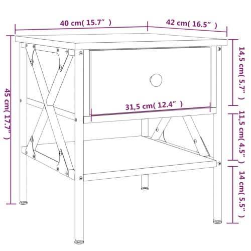 Noćni ormarić boja hrasta 40 x 42 x 45 cm od konstruiranog drva - sonoma hrast 1 Cijena