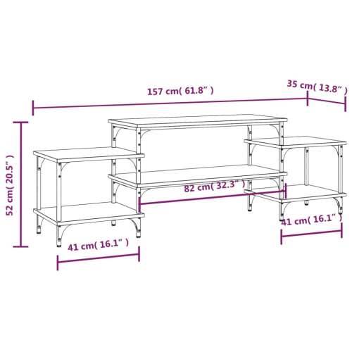 TV ormarić boja smeđeg hrasta 157x35x52 cm konstruirano drvo - Smeđi hrast 1 157 cm Cijena