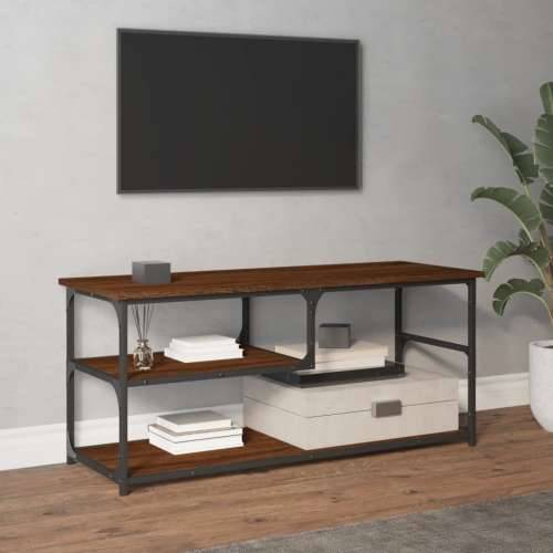 TV ormarić boja hrasta 103x38x46,5 cm konstruirano drvo i čelik - Smeđi hrast 1 Cijena