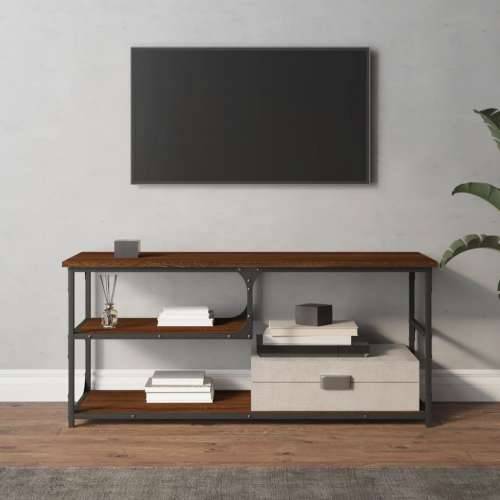 TV ormarić boja hrasta 103x38x46,5 cm konstruirano drvo i čelik - Smeđi hrast 1 Cijena
