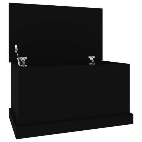 Kutija za pohranu crna 70 x 40 x 28 cm od konstruiranog drva Cijena