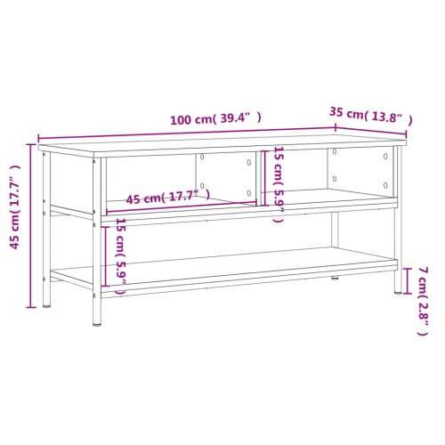 TV ormarić crni 100 x 35 x 45 cm od konstruiranog drva - Crna 1 Cijena
