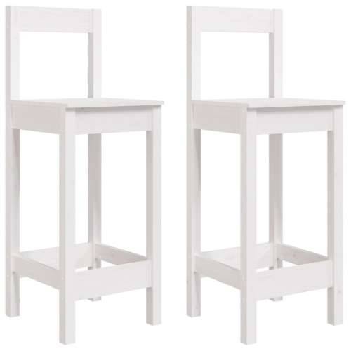 Barski stolci 2 kom bijeli 40x41,5x112 cm od masivne borovine Cijena