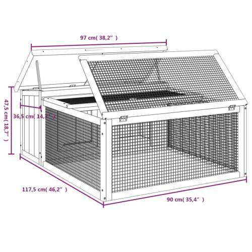 Kavez za zečeve boja kave 117,5x97x47,5 cm od masivne borovine - Mocha Cijena
