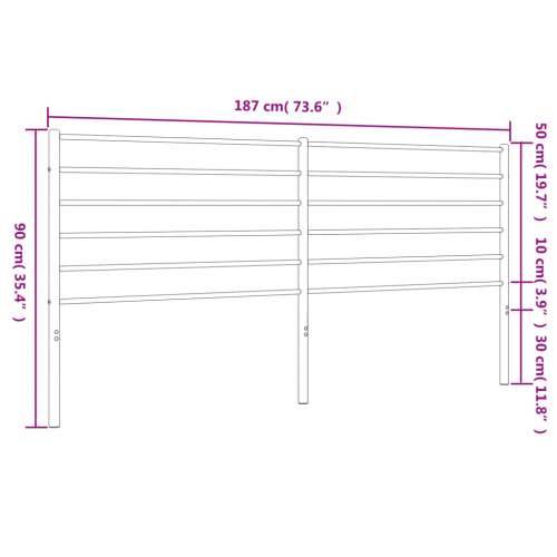 Metalno uzglavlje crno 180 cm - Crna 180 cm 1 Cijena