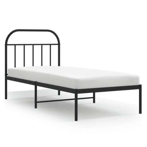 Metalni okvir za krevet s uzglavljem crni 80x200 cm - Crna 80 x 200 cm s uzglavljem Cijena