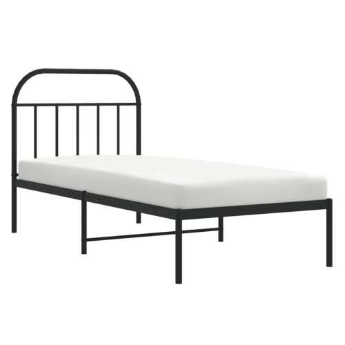 Metalni okvir za krevet s uzglavljem crni 80x200 cm - Crna 80 x 200 cm s uzglavljem Cijena