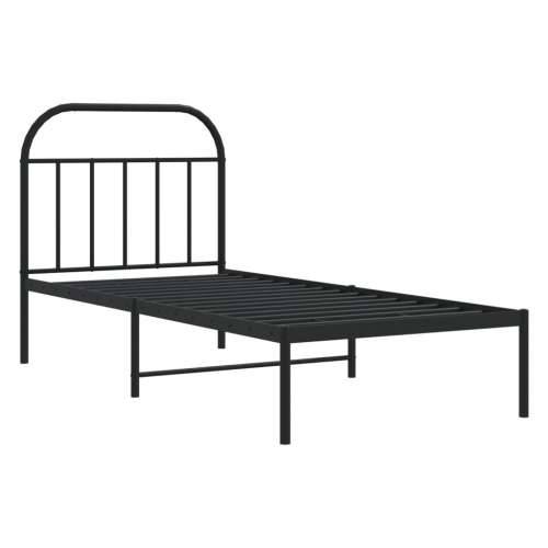 Metalni okvir za krevet s uzglavljem crni 80x200 cm - Crna 80 x 200 cm s uzglavljem Cijena