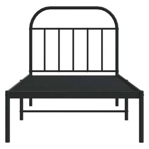 Metalni okvir za krevet s uzglavljem crni 80x200 cm - Crna 80 x 200 cm s uzglavljem Cijena