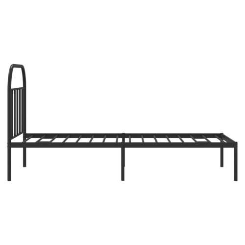 Metalni okvir za krevet s uzglavljem crni 80x200 cm - Crna 80 x 200 cm s uzglavljem Cijena