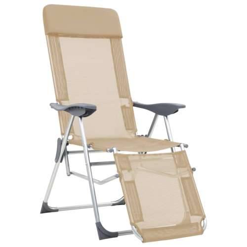 Sklopive stolice za kampiranje s osloncima za noge 2 kom krem Cijena