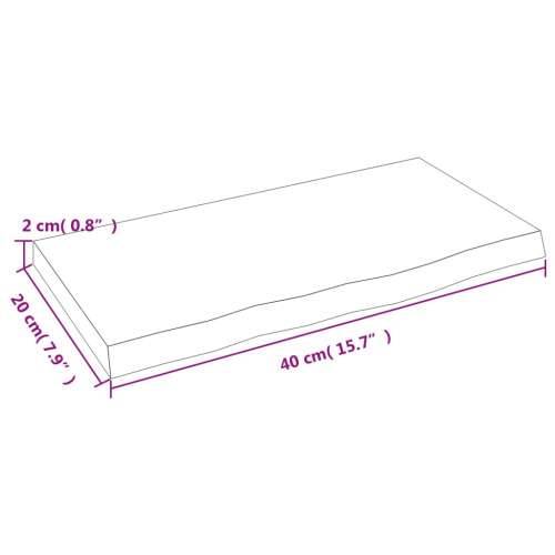Zidna polica 40 x 20 x 2 cm od neobrađene masivne hrastovine - Prirodna 40 x 20 x 2 cm 1 Cijena