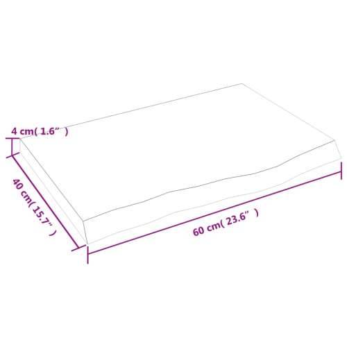 Zidna polica 60x40x(2-4) cm neobrađena masivna hrastovina - Prirodna 60 x 40 x 4 cm 1 Cijena