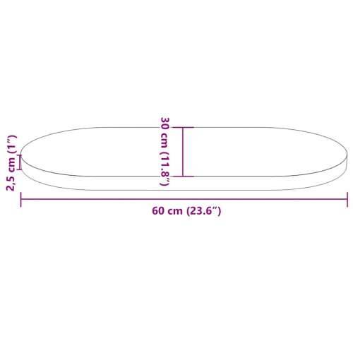 Ploča za stol 60 x 30 x 2,5 cm od masivne borovine ovalna - Prirodna 60 x 30 x 2.5 cm 1 Cijena