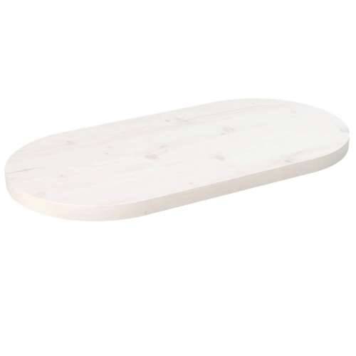 Ploča za stol bijela 70x35x2,5 cm od masivne borovine ovalna - Bijela 70 x 35 x 2.5 cm 1 Cijena