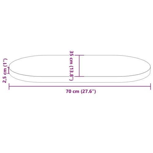 Ploča za stol bijela 70x35x2,5 cm od masivne borovine ovalna - Bijela 70 x 35 x 2.5 cm 1 Cijena
